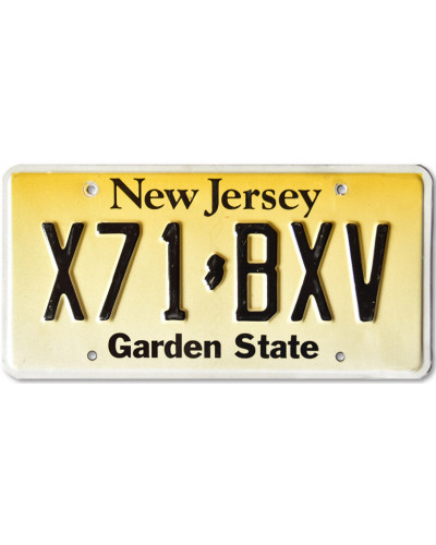 Amerikai rendszám New Jersey Garden State