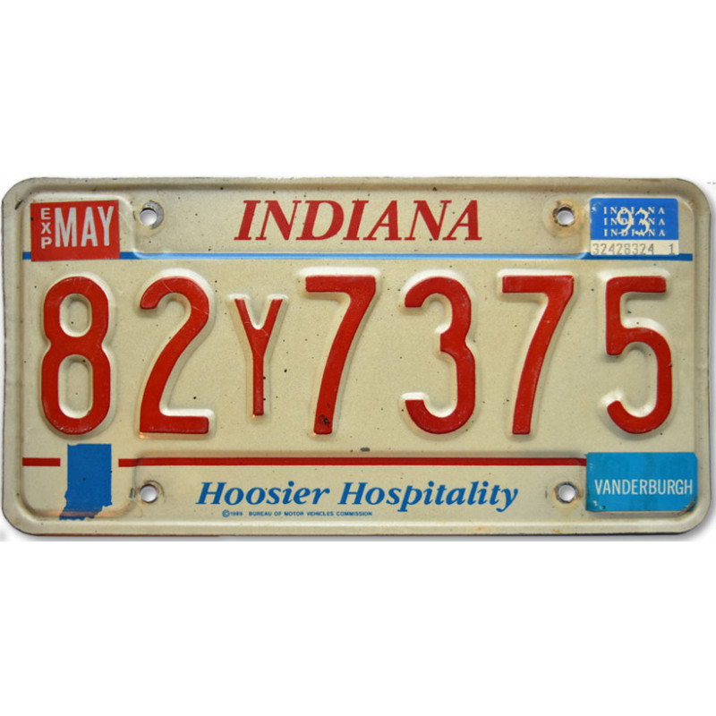Amerikai rendszám Indiana Hoosier Hospitality