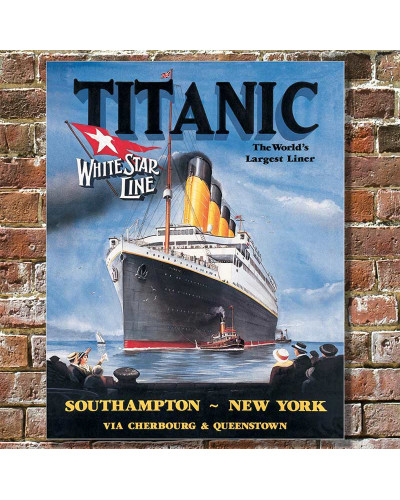 Fém tábla Titanic White Star 32 cm x 40 cm
