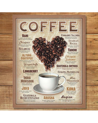 Fém tábla Heart Coffee 40 cm x 32 cm