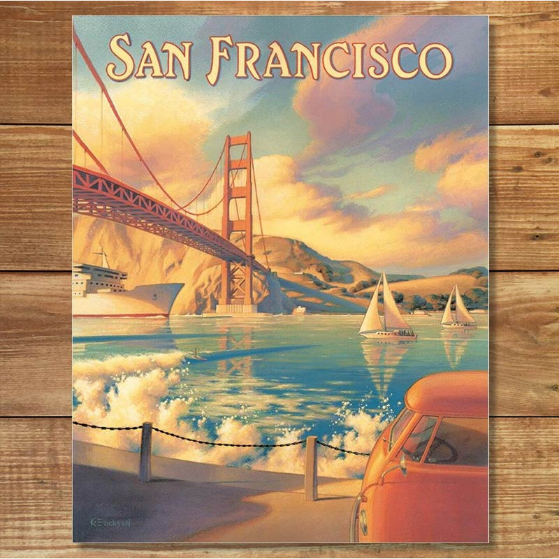 Fém tábla San Francisco Golden Gate 40 cm x 32 cm