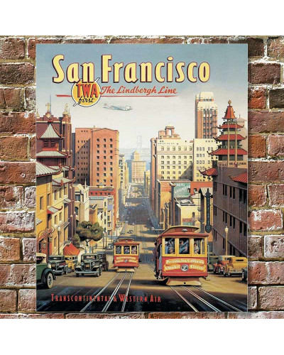 Fém tábla San Francisco 32 cm x 40 cm
