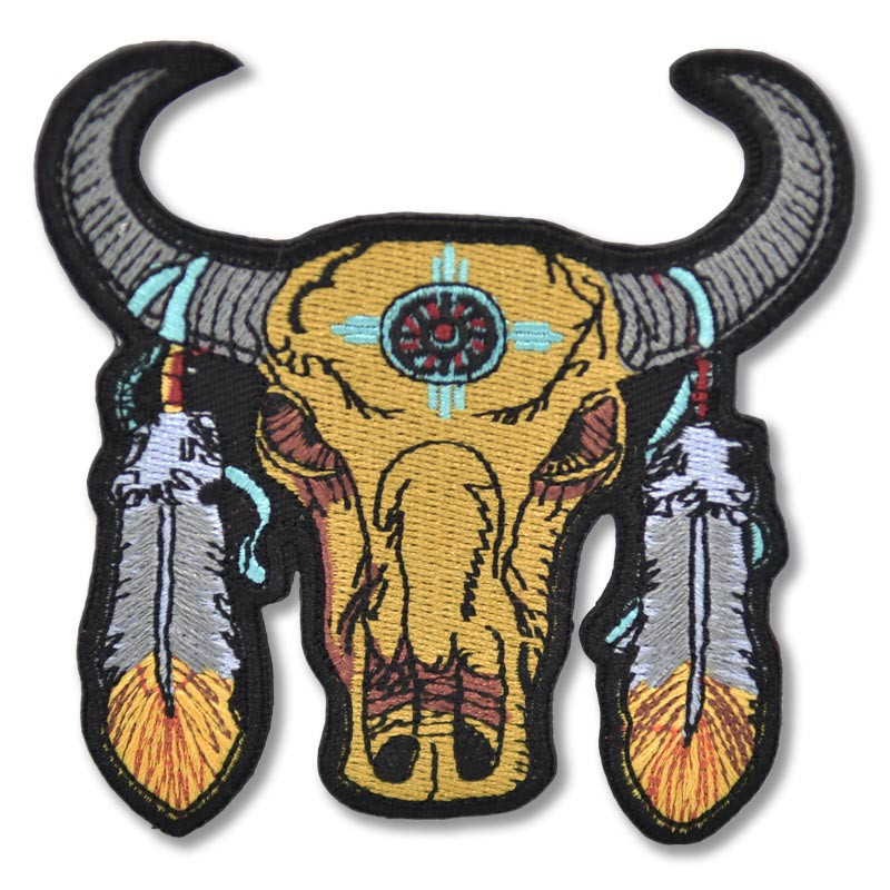 Motoros folt Tribal Buffalo Head 9 cm x 9 cm