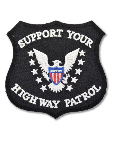 Motoros rátét Support Your Highway patrol 8 cm x 8 cm