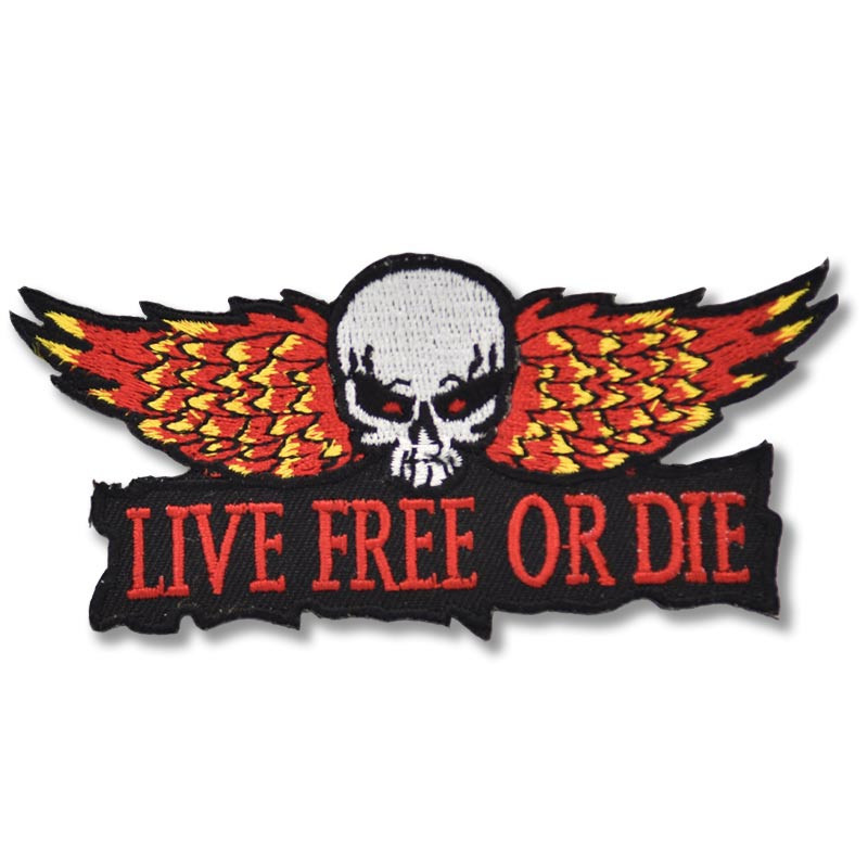 Moto nášivka Live free or die 8cm x 3cm