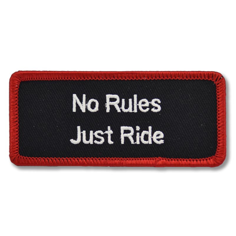 Motoros rátét No Rules Just Ride 9 cm x 4 cm
