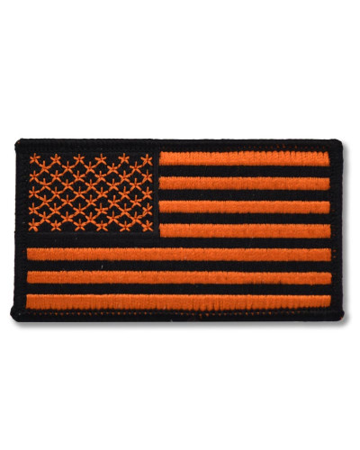Motoros rátét US Flag fekete narancssárga 9 cm x 5 cm