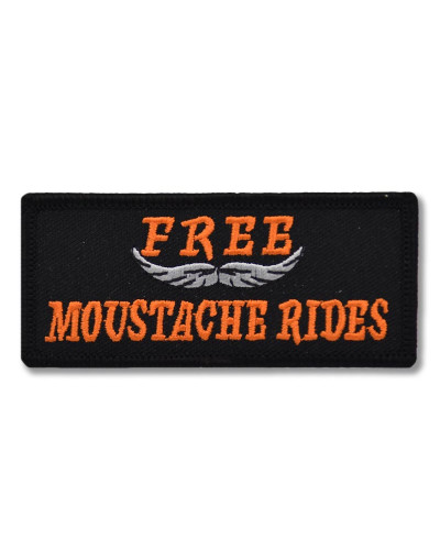 Motoros rátét Free Moustache rides 9 cm x 4 cm