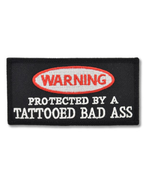 Moto nášivka Warning Tatooed 10cm x 5cm
