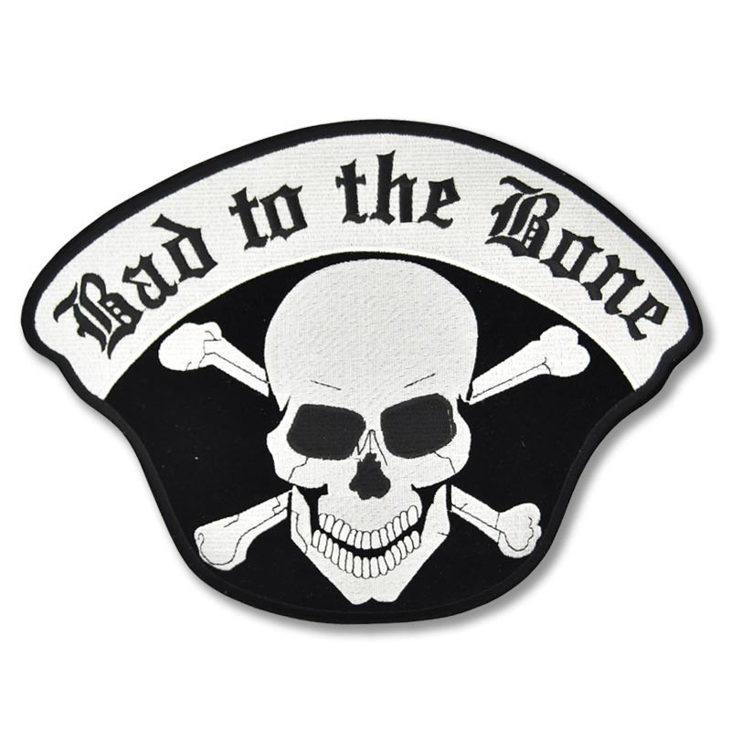 Moto nášivka Bad to the Bone - XXL na záda 35 cm x 25 cm