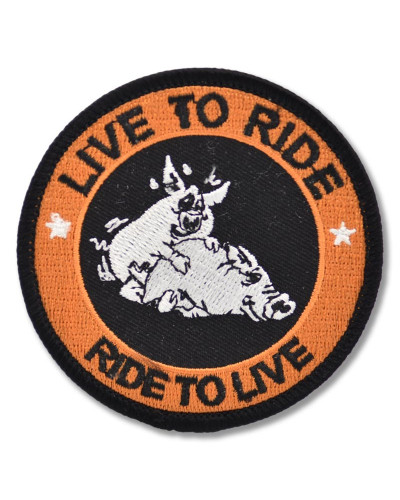 Motoros rátét Live to Ride Pig 7 cm