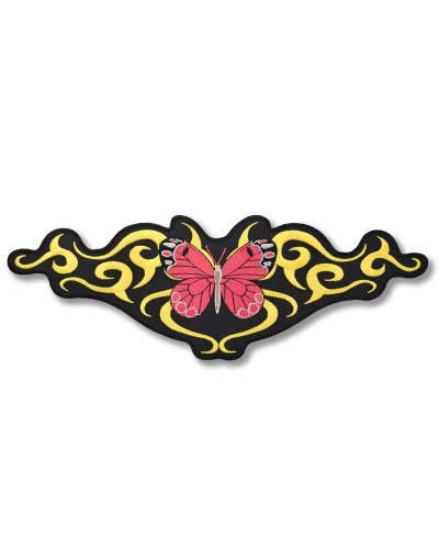Motoros rátét Butterfly Pink Tribal a hátán 30 cm x 11 cm