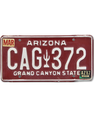 Amerikai rendszám Arizona Red Cactus CAG 372