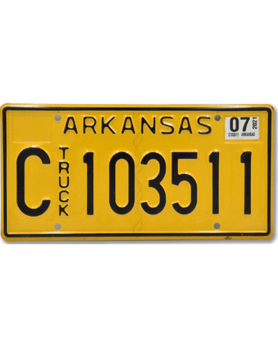 Amerikai rendszám Arkansas Truck Yellow
