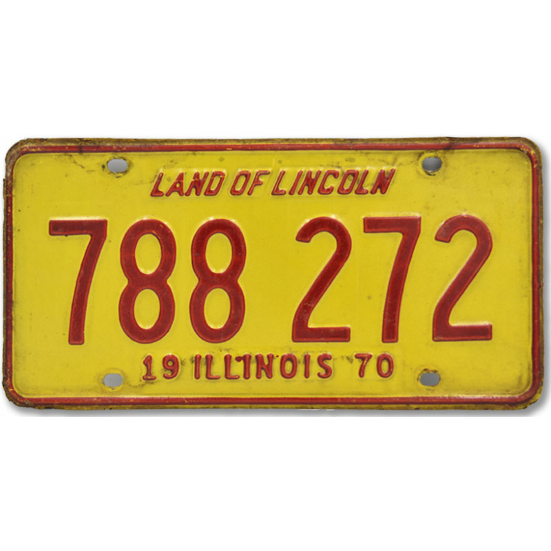 Amerikai rendszám Illinois Yellow 1970