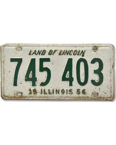 Amerikai rendszám Illinois White 1956