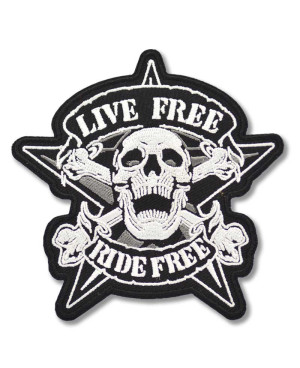 Moto nášivka Live Free Ride Free 10 cm x 10 cm