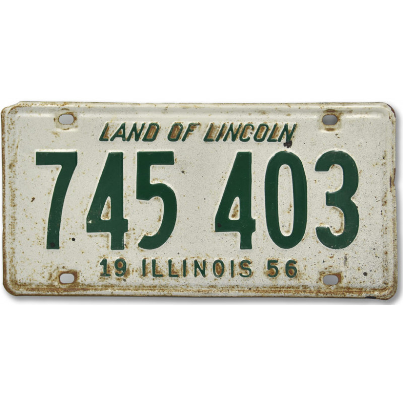 Amerikai rendszám Illinois White 1956