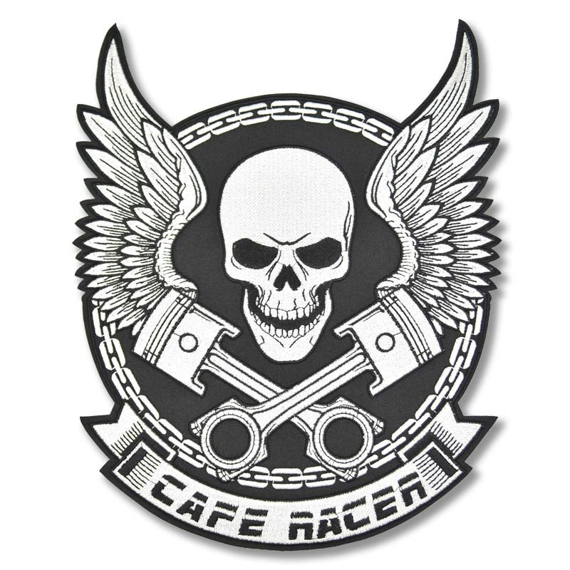 Moto nášivka Cafe Racer Pistons XXL na záda