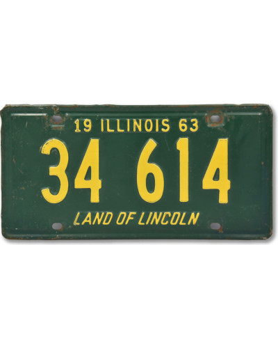 Amerikai rendszám Illinois Green 1963