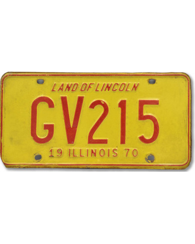 Amerikai rendszám Illinois Yellow GV 1970