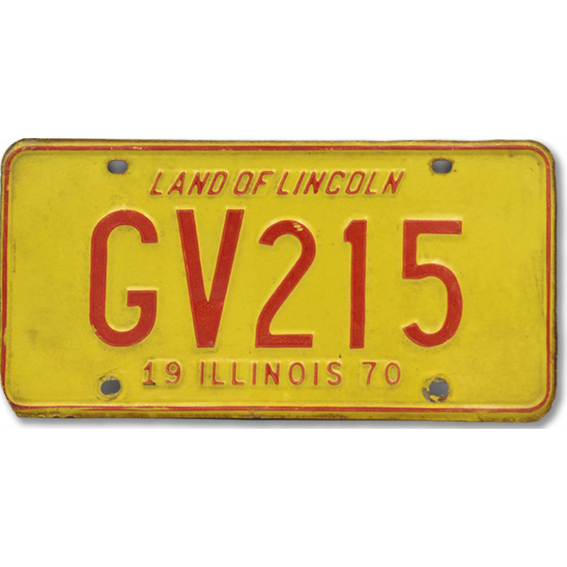Amerikai rendszám Illinois Yellow GV 1970
