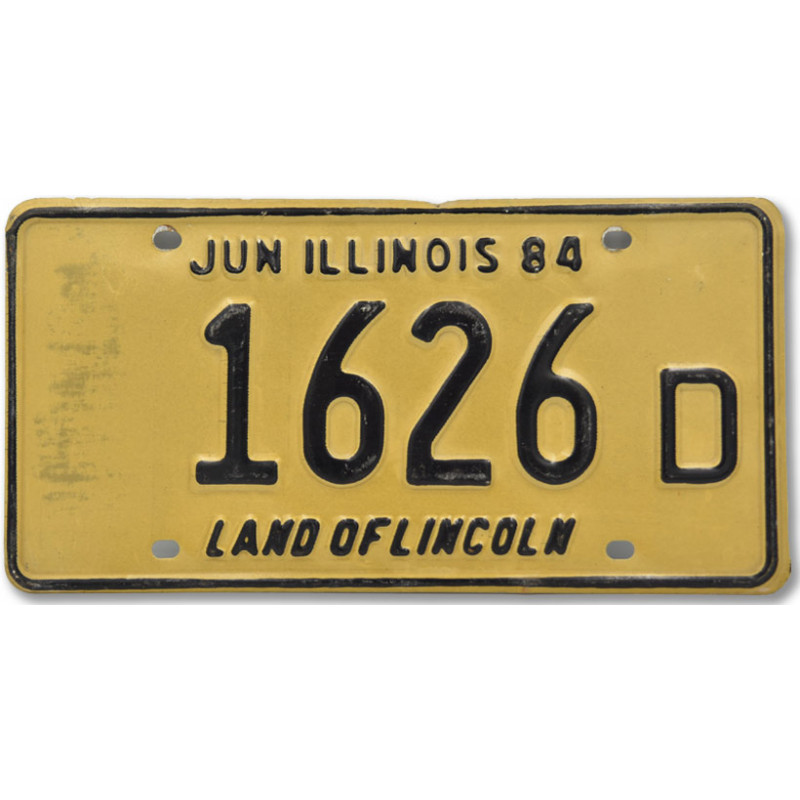 Amerikai rendszám Illinois Yellow 1984