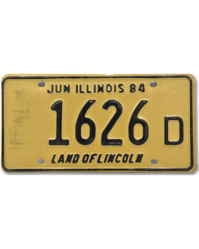 Amerikai rendszám Illinois Yellow 1984