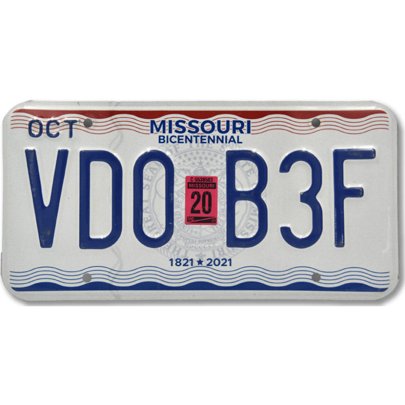 Americká SPZ Missouri Bicentennial 2021