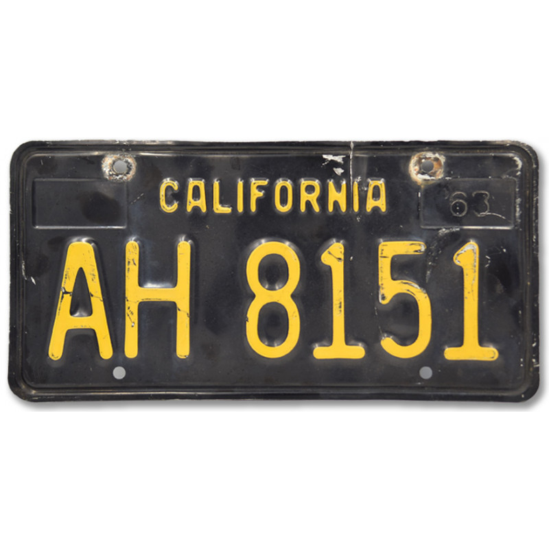 Amerikai rendszám California Black 1963