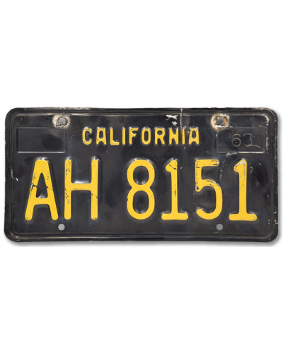 Amerikai rendszám California Black 1963