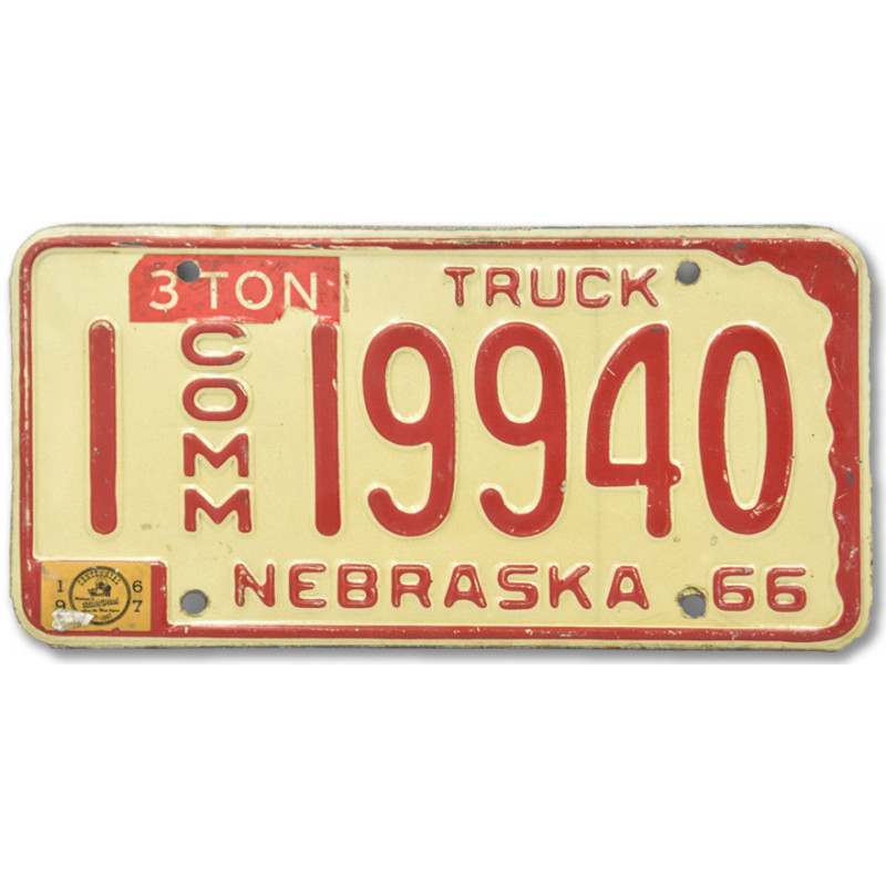Amerikai rendszám Nebraska Truck 1966