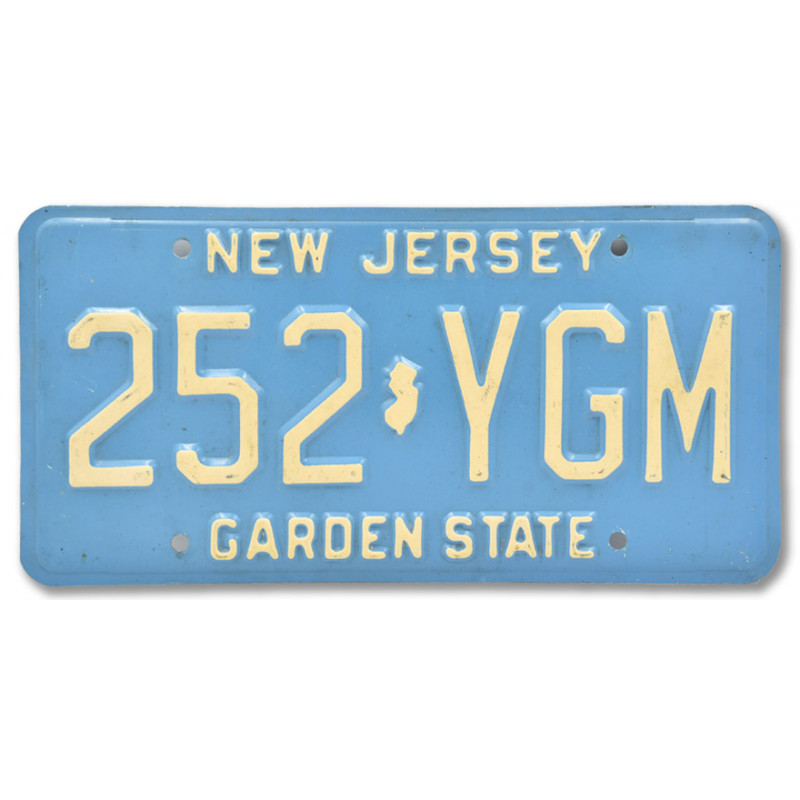 Amerikai rendszám New Jersey Garden State Blue