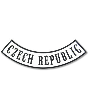 Moto nášivka Czech Republic Rocker bílá - XXL na záda
