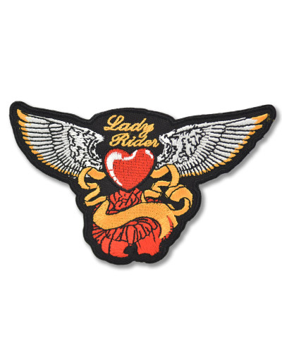 Motoros rátét Lady Rider Heart 12 cm x 7 cm