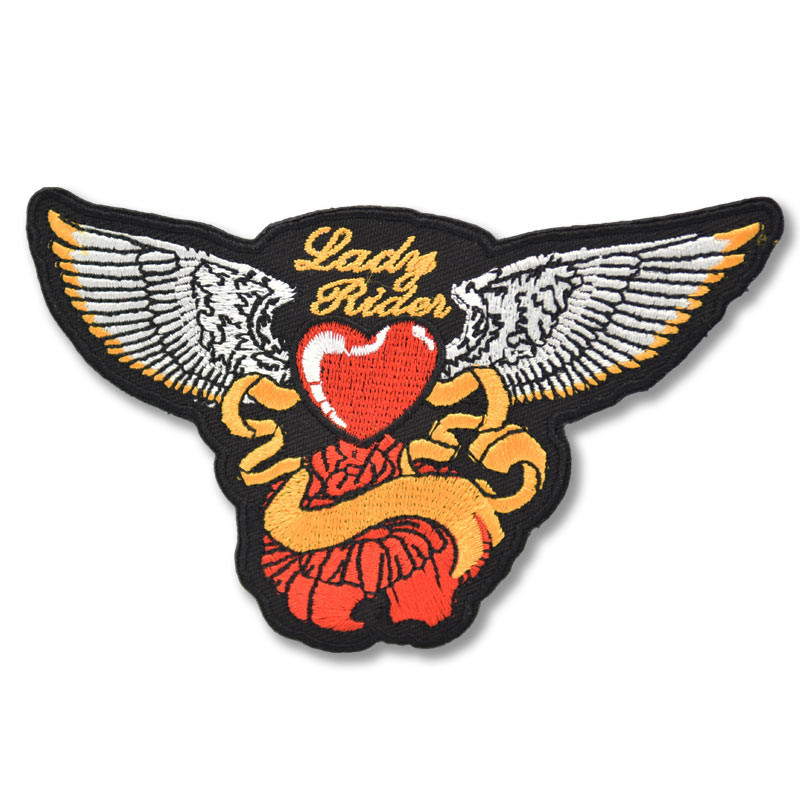 Motoros rátét Lady Rider Heart 12 cm x 7 cm