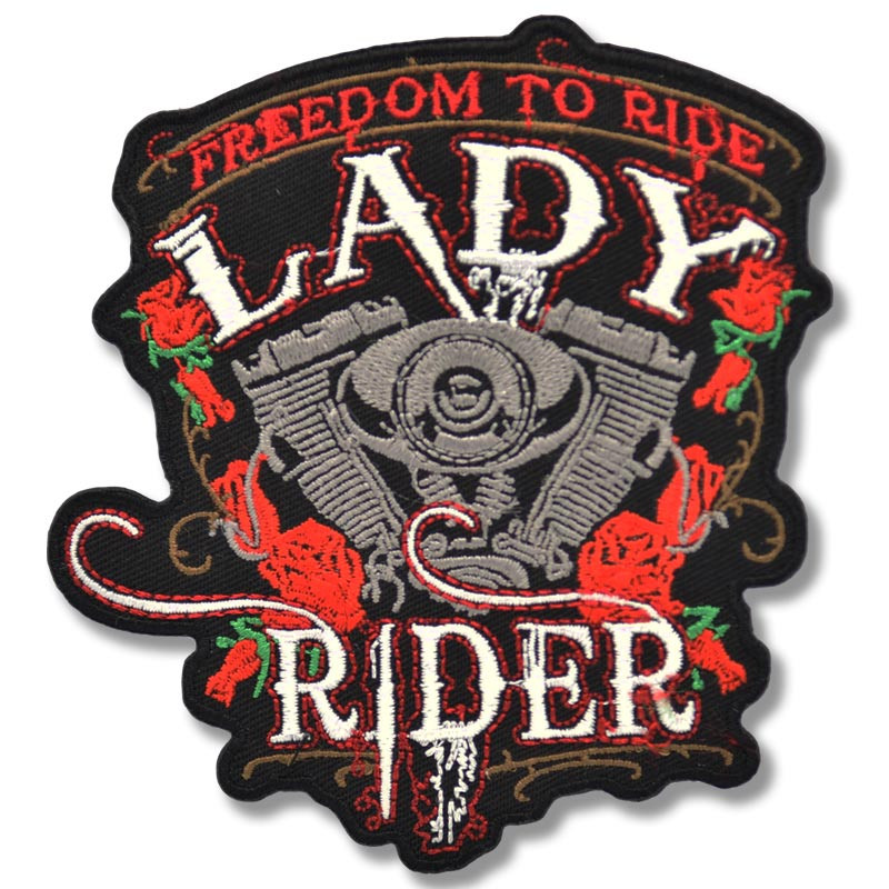 Motoros rátét Lady Rider Freedom 11cm x 9 cm
