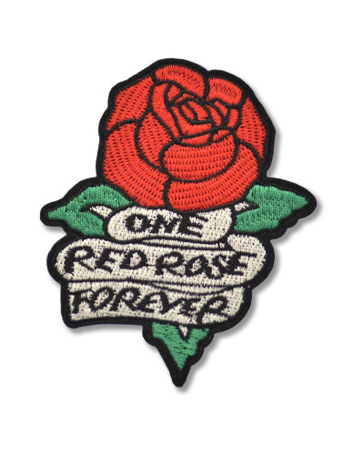 Motoros rátét One Red Rose Forever 9 cm x 8 cm