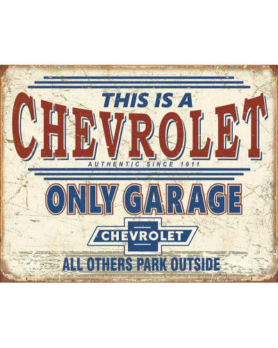 Fém tábla Chevrolet Only Garage 32 cm x 40 cm