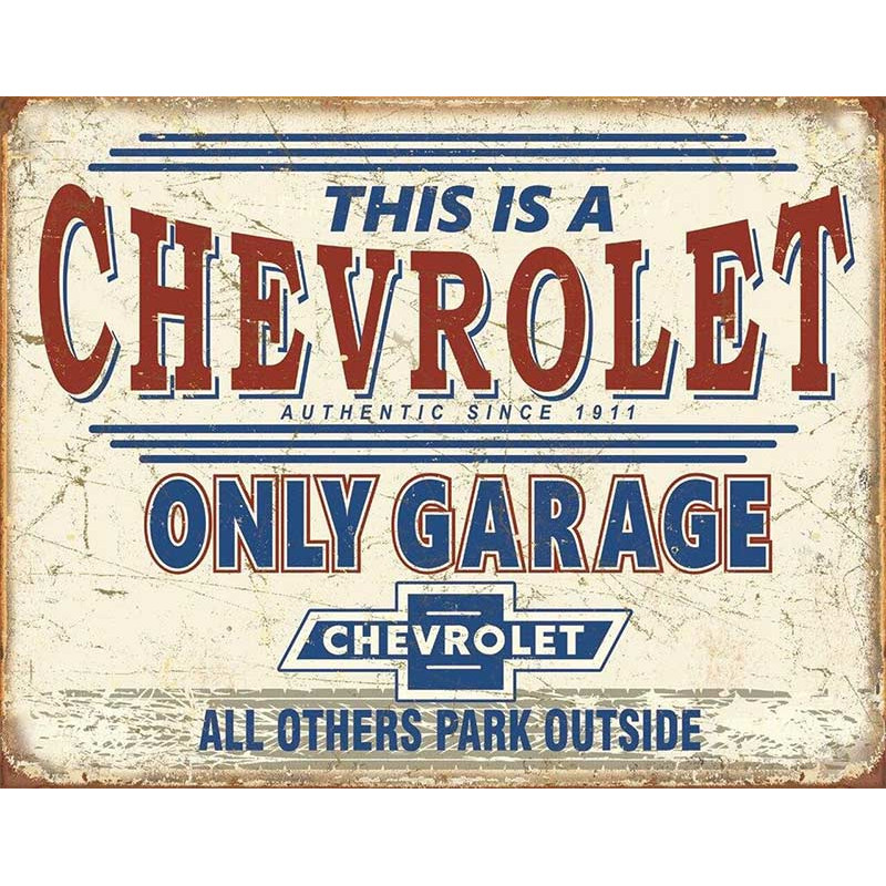 Fém tábla Chevrolet Only Garage 32 cm x 40 cm