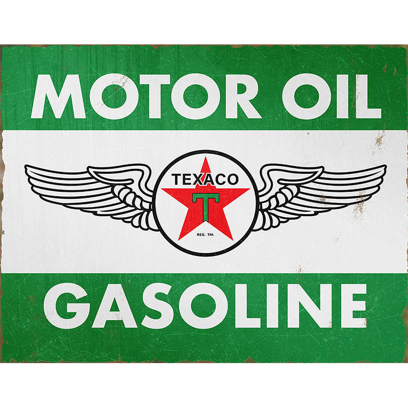 Fém tábla Texaco Oil and Gasoline 40 cm x 32 cm