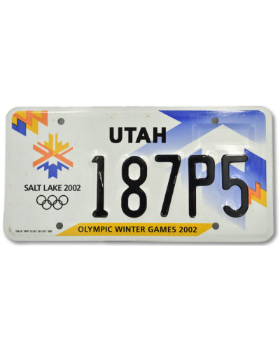 Amerikai rendszám Utah Olympic Winter Games 2002