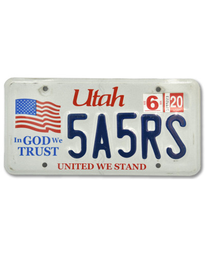 Amerikai rendszám Utah In Good We Trust