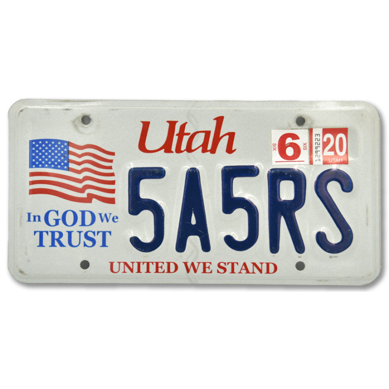 Amerikai rendszám Utah In Good We Trust