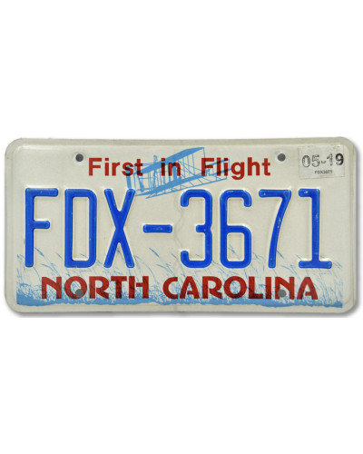 Amerikai rendszám North Carolina First in Flight