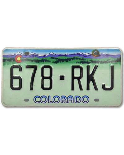 Amerikai rendszám Colorado Rocky Mountains 678 RKJ