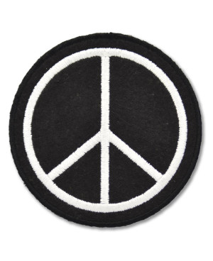 Nášivka Peace Sign Black 8 cm