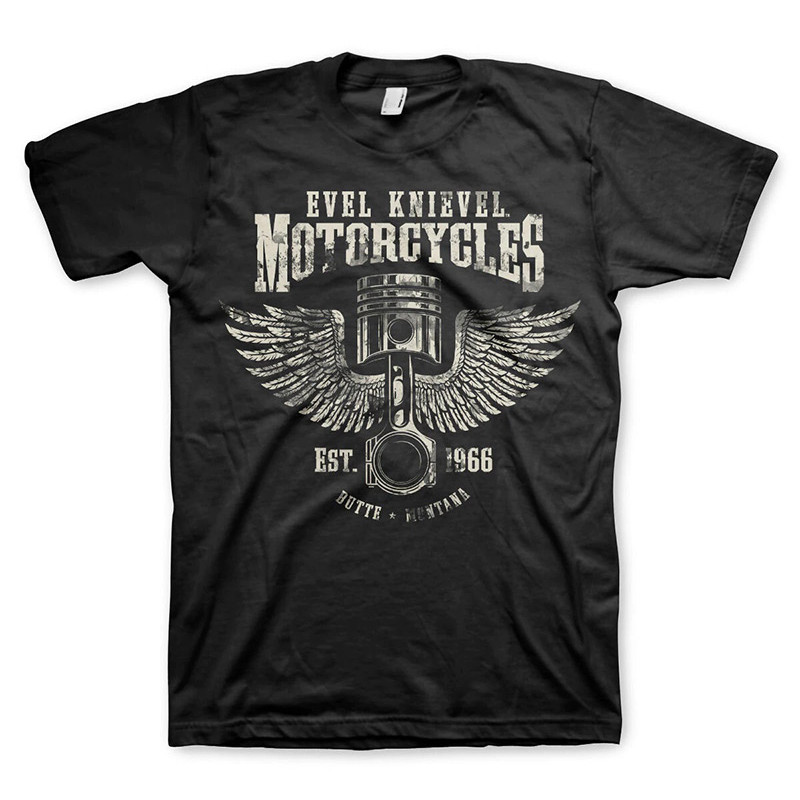Férfi póló Evel Knievel Motorcycles fekete
