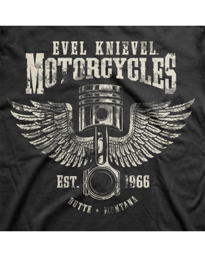 Férfi póló Evel Knievel Motorcycles fekete