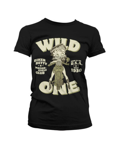 Női póló Betty Boop Wild One Biker fekete